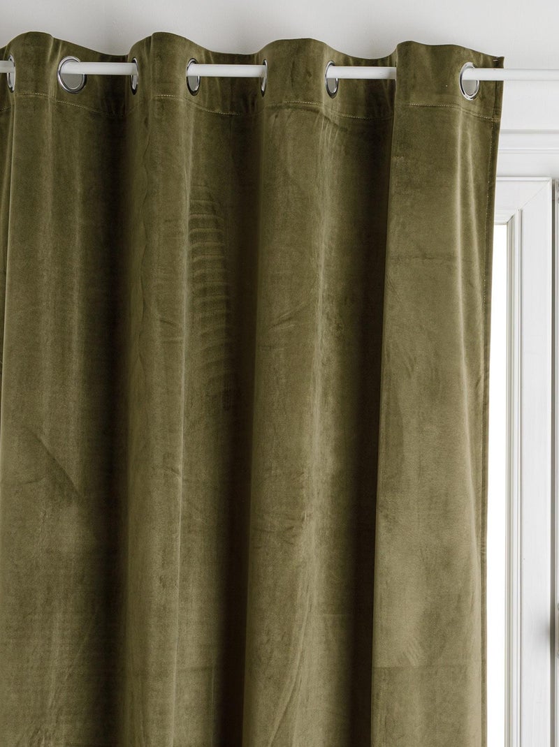 Rideau en velours occultant Vert foncé - Kiabi