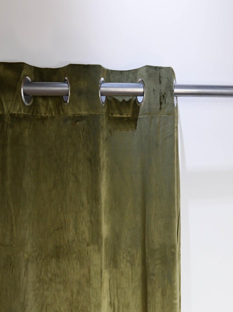 Rideau en velours occultant Vert foncé - Kiabi