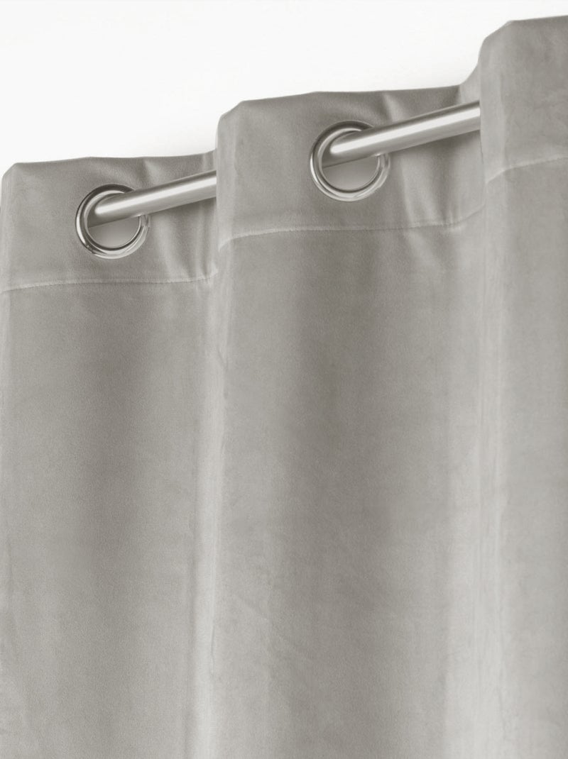 Rideau en velours tamisant fluide Gris clair - Kiabi