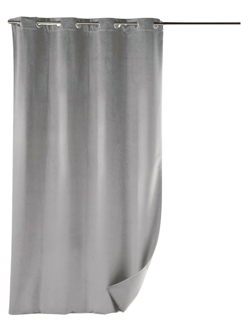Rideau en velours tamisant fluide Gris clair - Kiabi