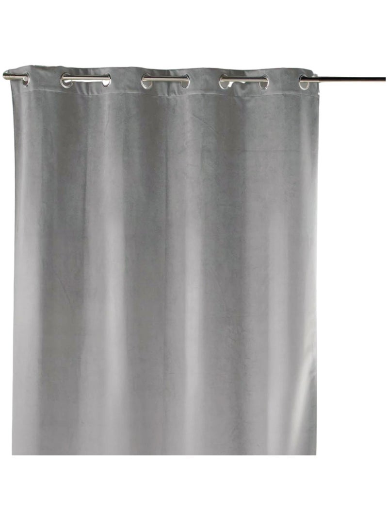 Rideau en velours tamisant fluide Gris clair - Kiabi