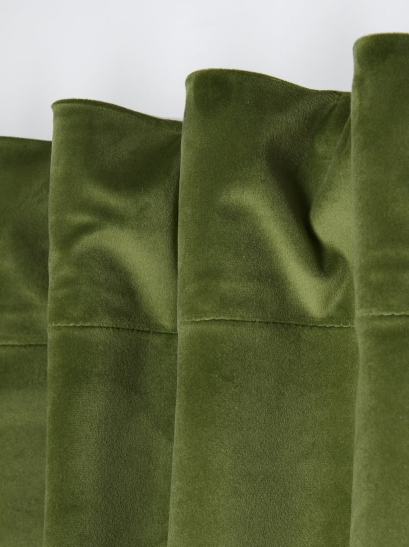 Rideau en velours tamisant Kaki - Kiabi