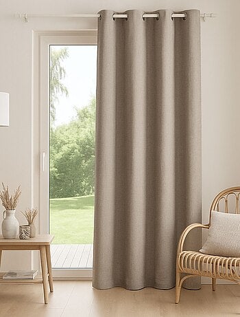 Rideau enduit - Effet lin occultant 100%