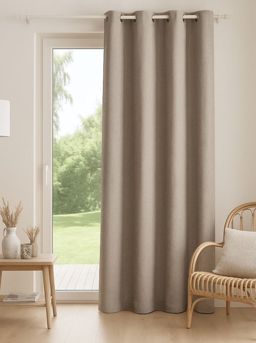 Rideau enduit  - Effet lin occultant 100% - Kiabi