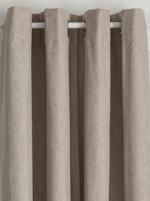 Rideau enduit  - Effet lin occultant 100% - Kiabi