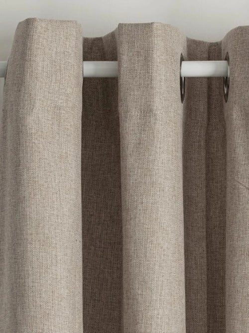 Rideau enduit  - Effet lin occultant 100% - Kiabi