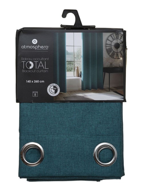 Rideau enduit  - Effet lin occultant 100% - Kiabi