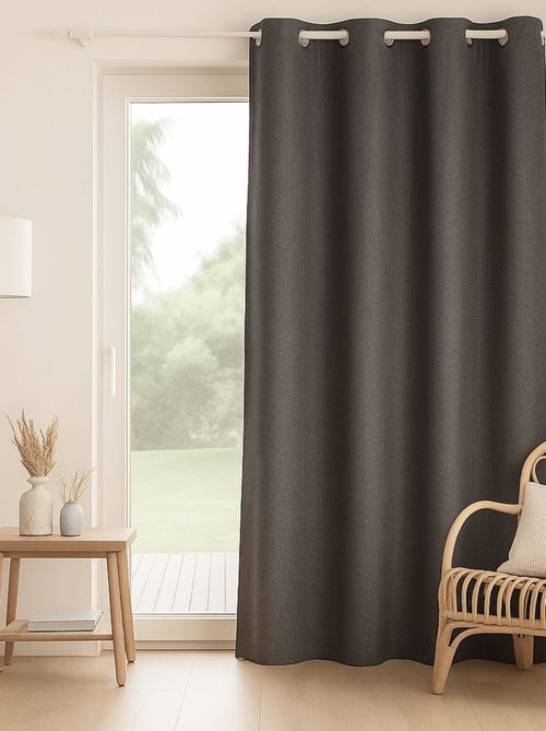 Rideau enduit  - Effet lin occultant 100% - Kiabi