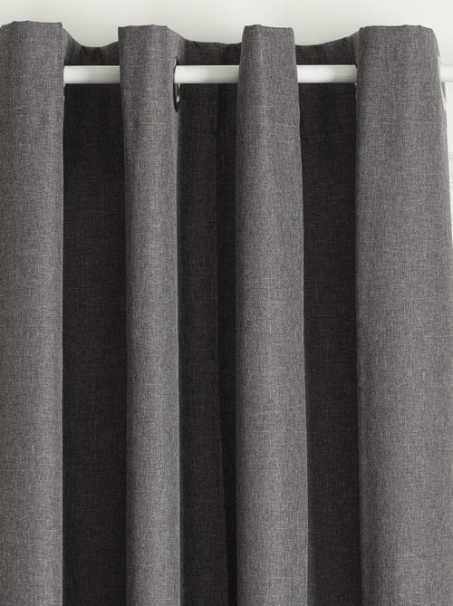 Rideau enduit  - Effet lin occultant 100% - Kiabi