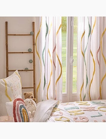 Rideau enfant en coton motifs brodés TUFY
