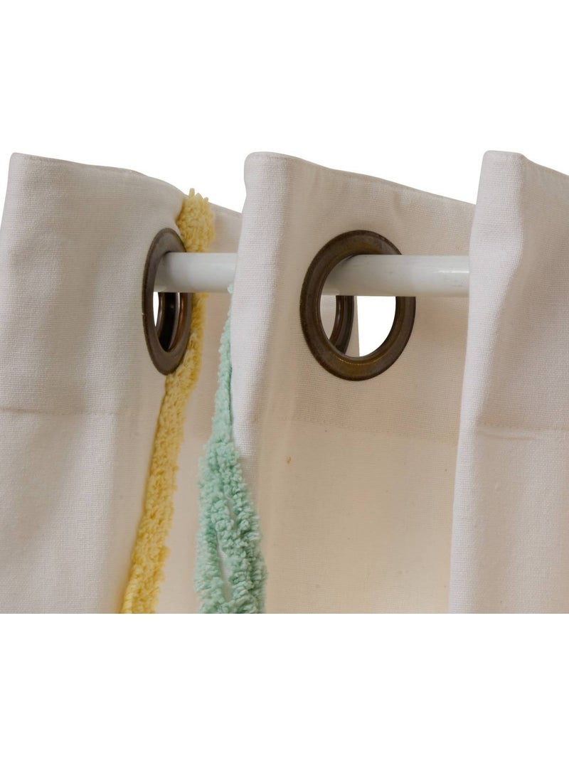 Rideau enfant en coton motifs brodés tufy Blanc Multicolore - Kiabi