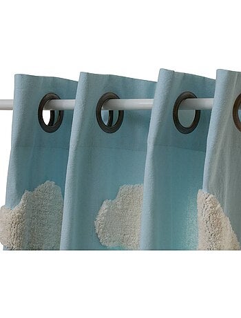 Rideau enfant en coton motifs brodés tufy