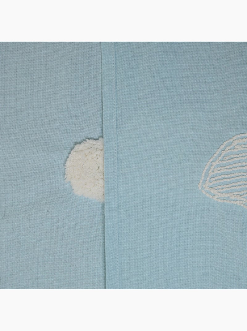 Rideau enfant en coton motifs brodés TUFY Bleu clair - Kiabi