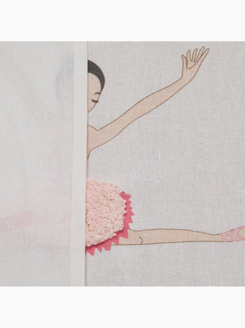 Rideau enfant en coton motifs brodés TUFY Rose - Kiabi