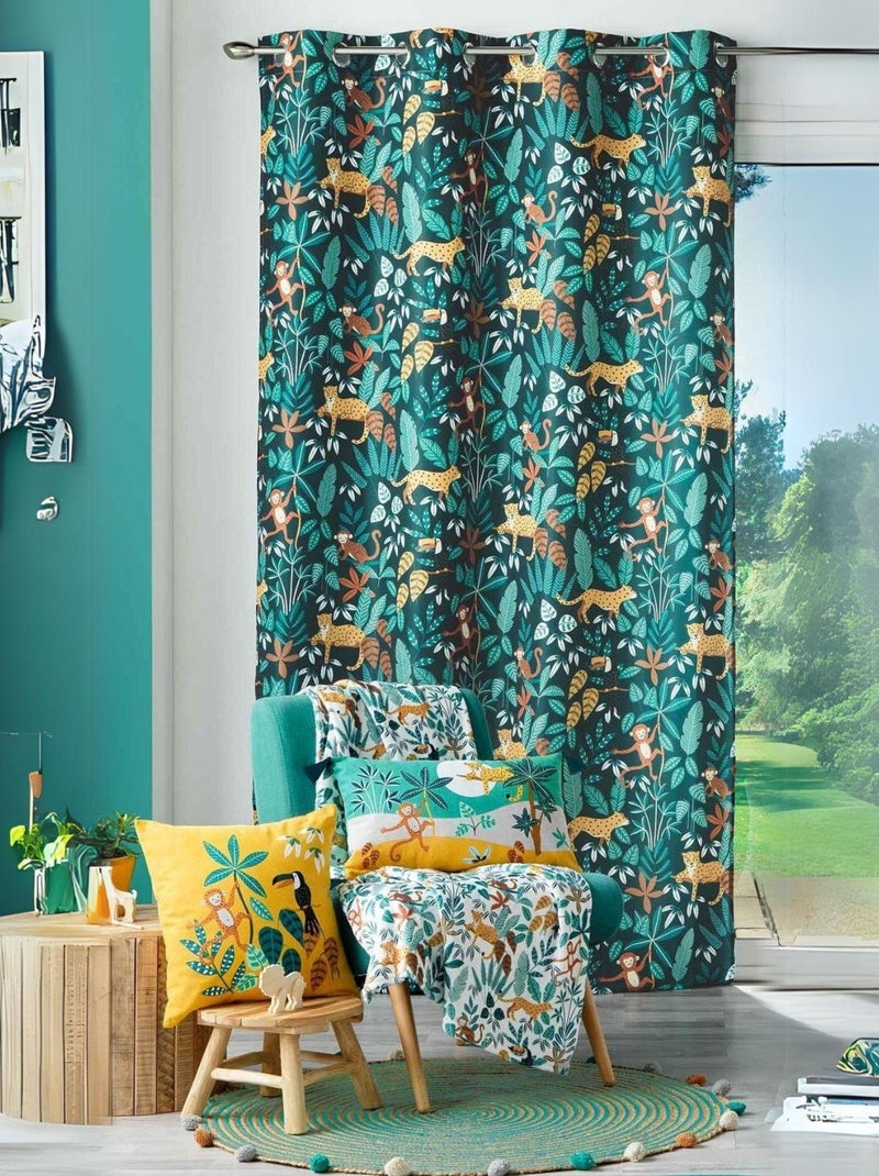 Rideau enfant esprit jungle Bleu - Kiabi