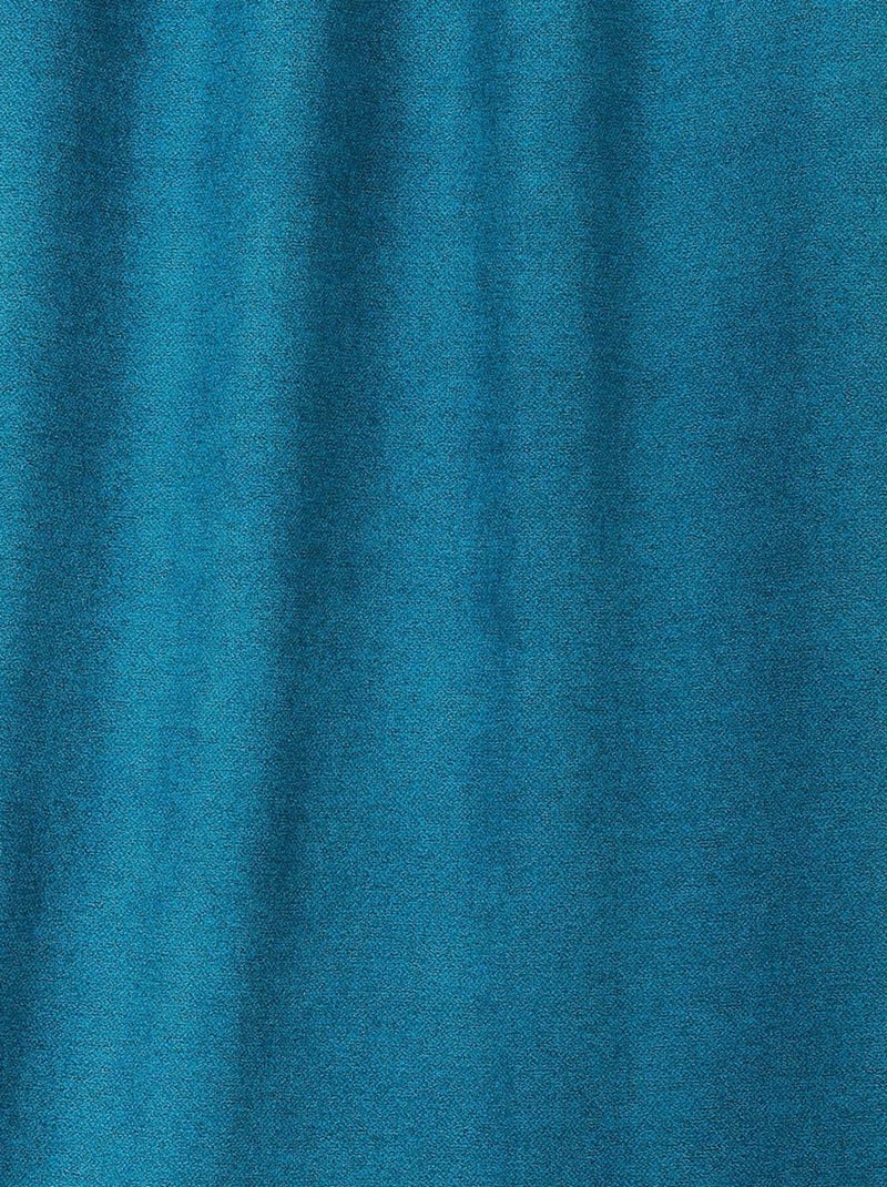 Rideau épais aspect laine chinée à galon fronceur Bleu - Kiabi