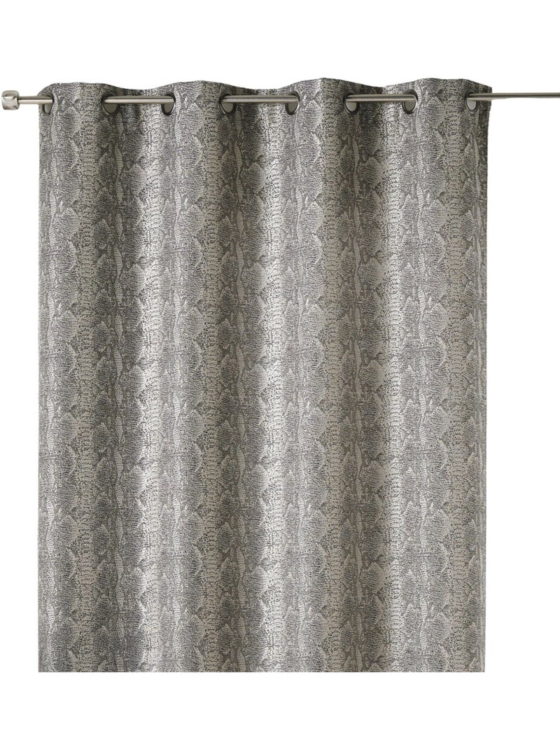 Rideau épais en jacquard  -  - effet serpent Gris clair - Kiabi