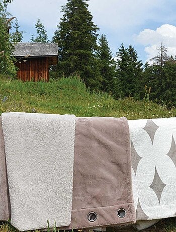 Rideau épais imitation fourrure polaire