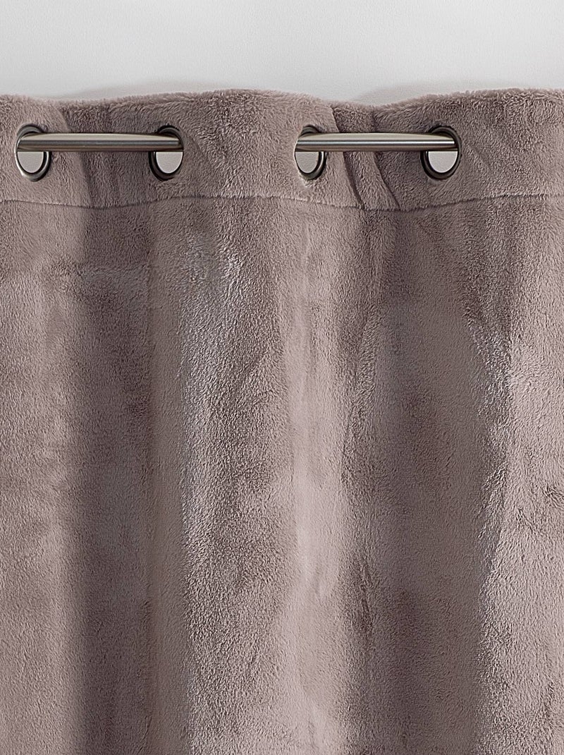 Rideau épais imitation fourrure polaire Taupe - Kiabi
