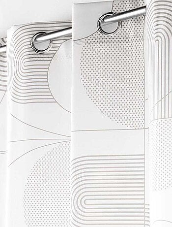 Rideau a oeillets polyester imprime Esquisse