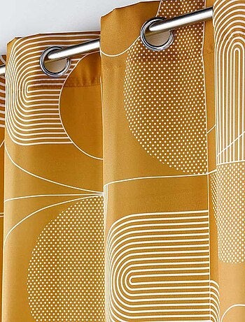 Rideau a oeillets polyester imprime Esquisse