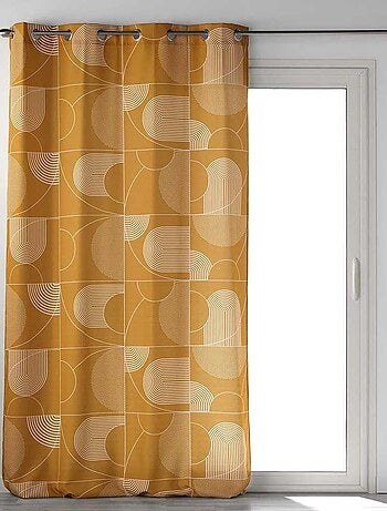 Rideau a oeillets polyester imprime Esquisse