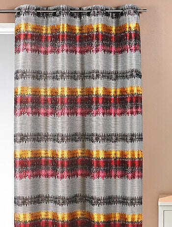 Rideau ethnique en jacquard à rayures horizontales
