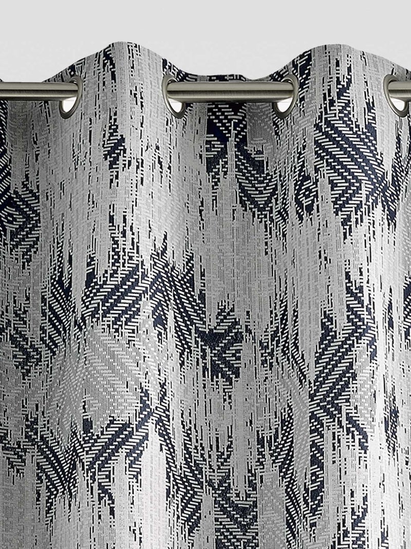 Rideau ethnique en jacquard Bleu - Kiabi