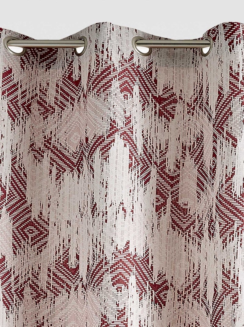 Rideau ethnique en jacquard Bordeaux - Kiabi