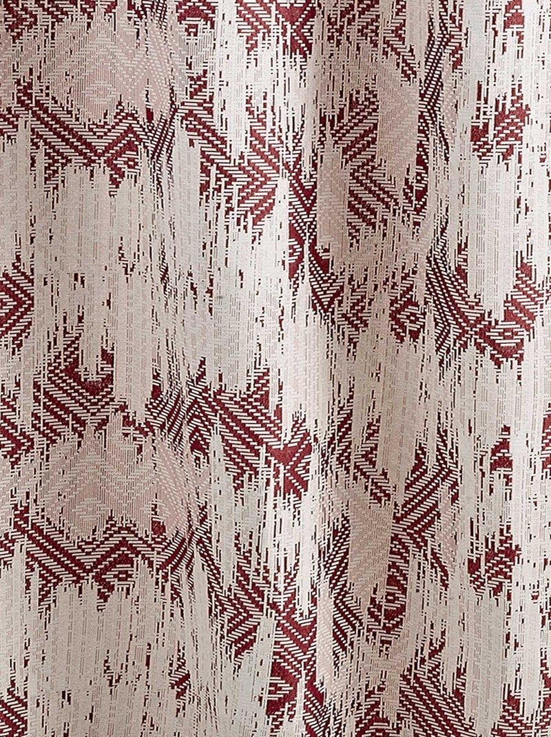 Rideau ethnique en jacquard Bordeaux - Kiabi