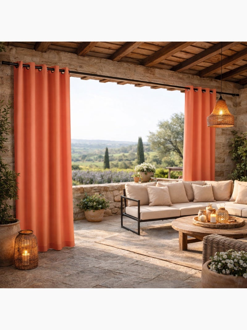 Rideau extérieur coloré résistant aux UV Orange - Kiabi