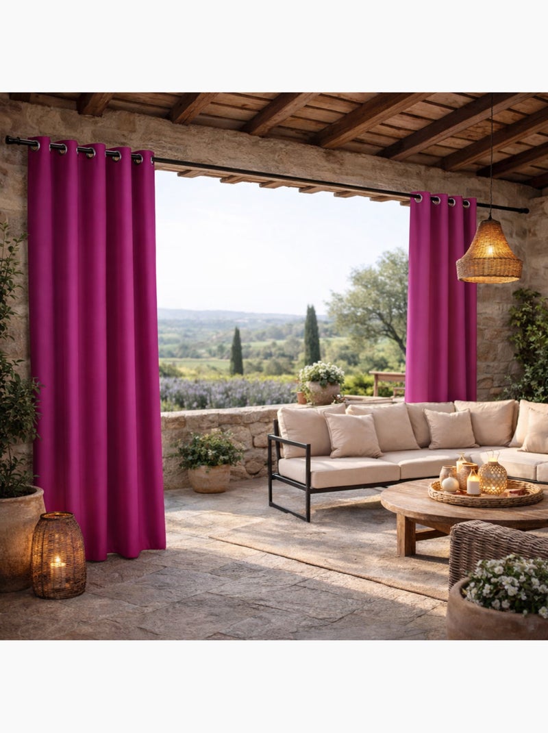 Rideau extérieur coloré résistant aux UV Rose fushia - Kiabi