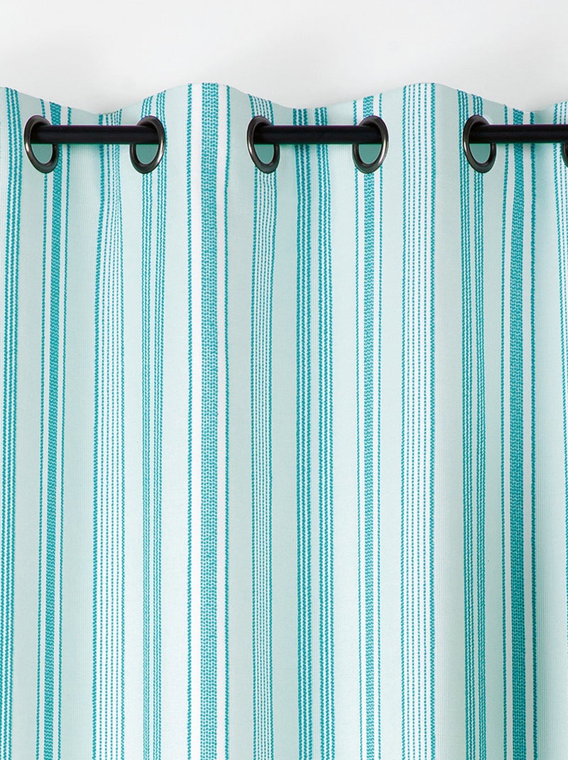 Rideau extérieur déperlant rayé Bleu turquoise - Kiabi