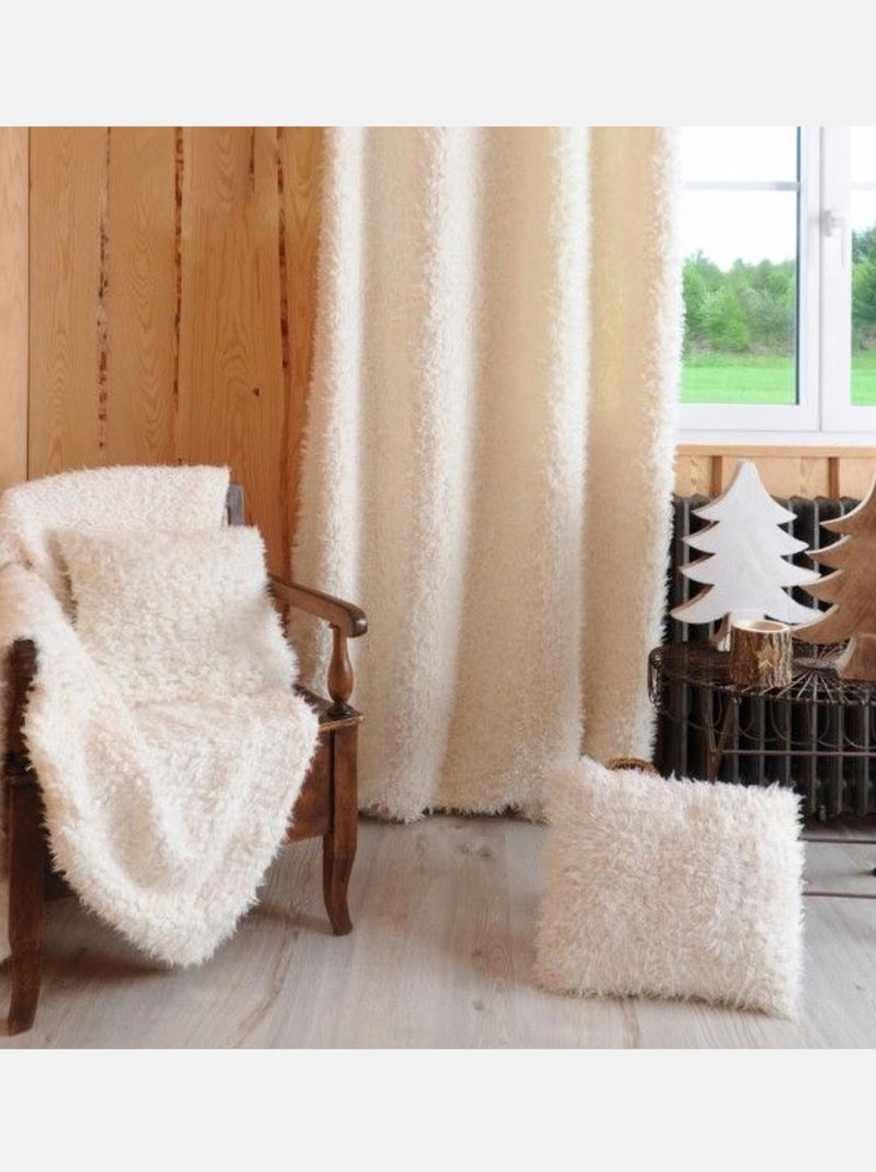 Rideau façon peau de mouton Blanc - Kiabi