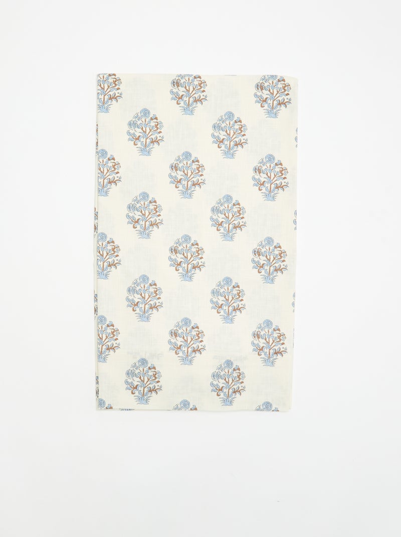 Rideau fantaisie 140x240 cm en coton Bleu - Kiabi
