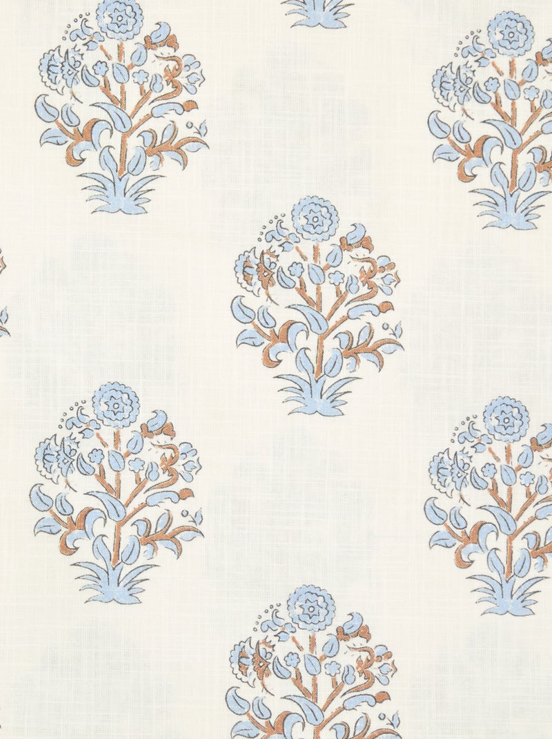 Rideau fantaisie 140x240 cm en coton Bleu - Kiabi