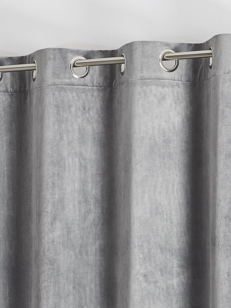 Rideau En Velour Gris