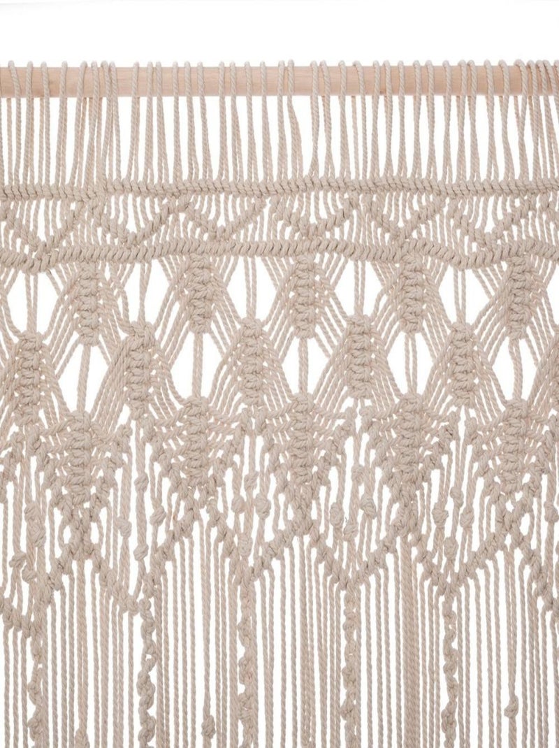 Rideau fil en macramé Été 90x200 cm Beige - Kiabi