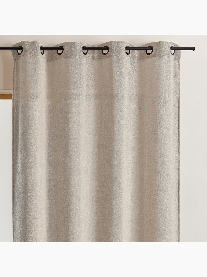 Rideau fils épais et flammés style naturel Beige clair - Kiabi