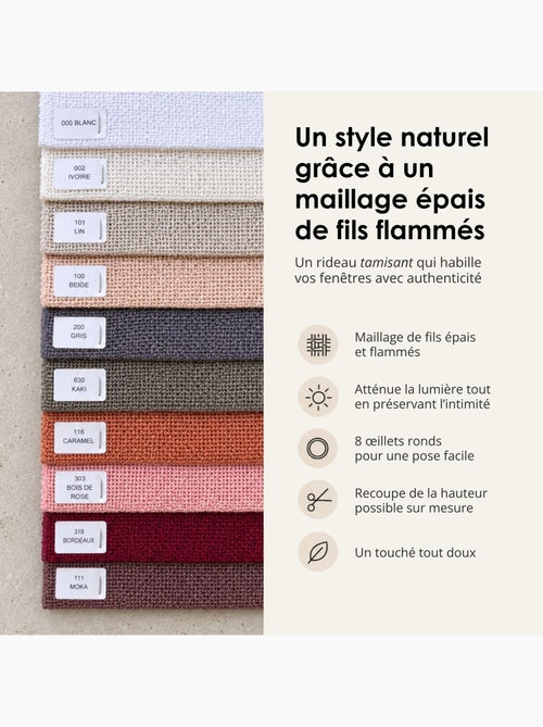 Rideau fils épais et flammés style naturel - Kiabi