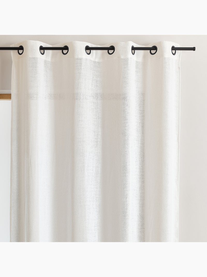 Rideau fils épais et flammés style naturel Blanc - Kiabi
