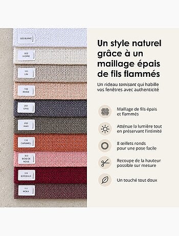 Rideau fils épais et flammés style naturel