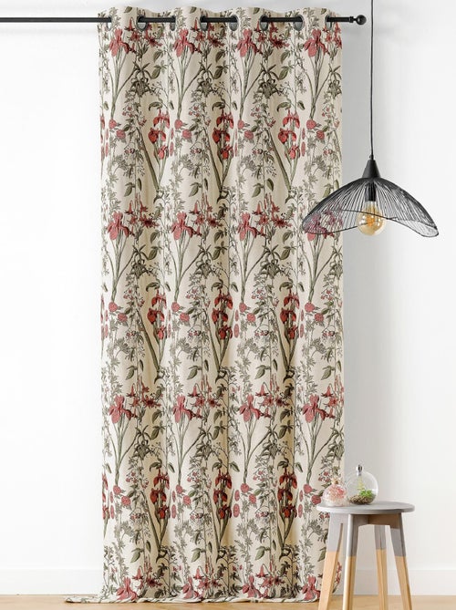 Rideau fleur d'Iris poly-coton - Kiabi