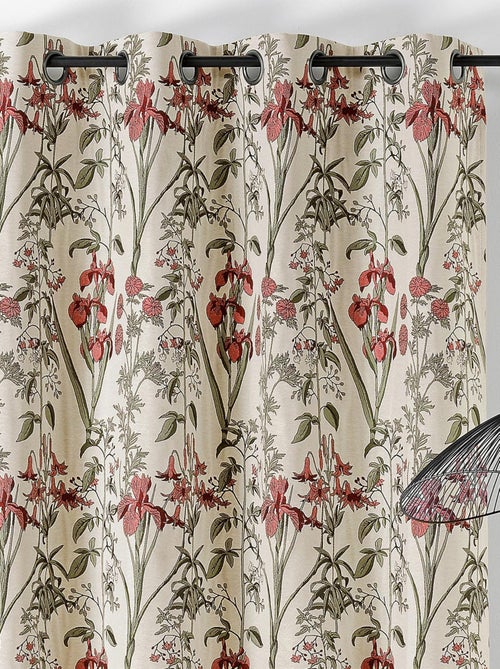 Rideau fleur d'Iris poly-coton - Kiabi