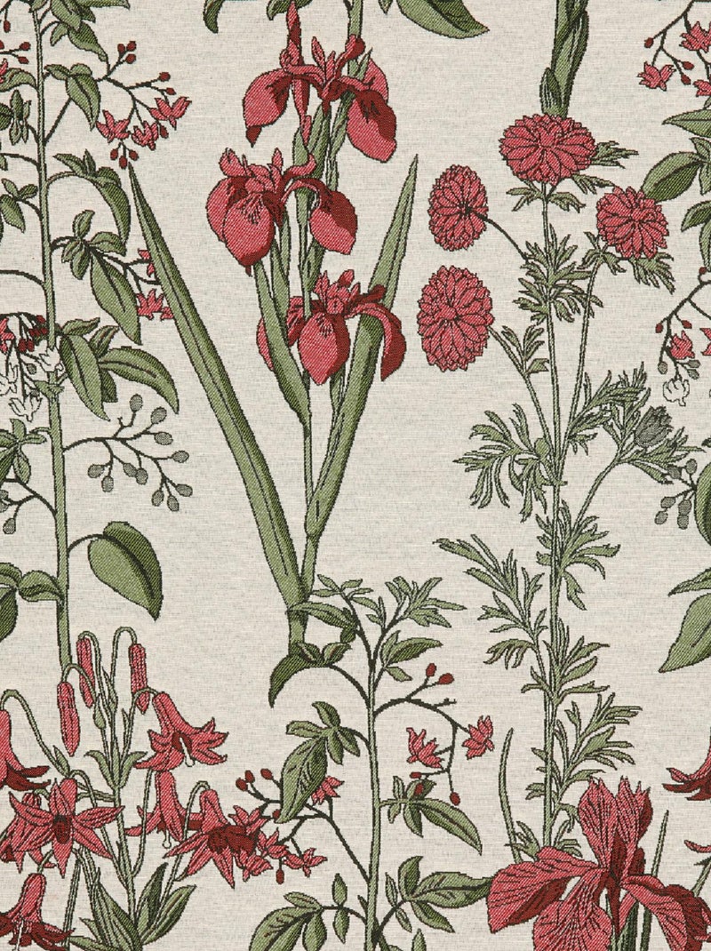 Rideau fleur d'Iris poly-coton Rouge - Kiabi