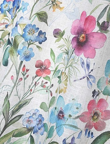 Rideau fleuri - - Effet lin