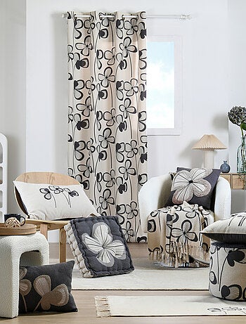 Rideau floral graphique moderne