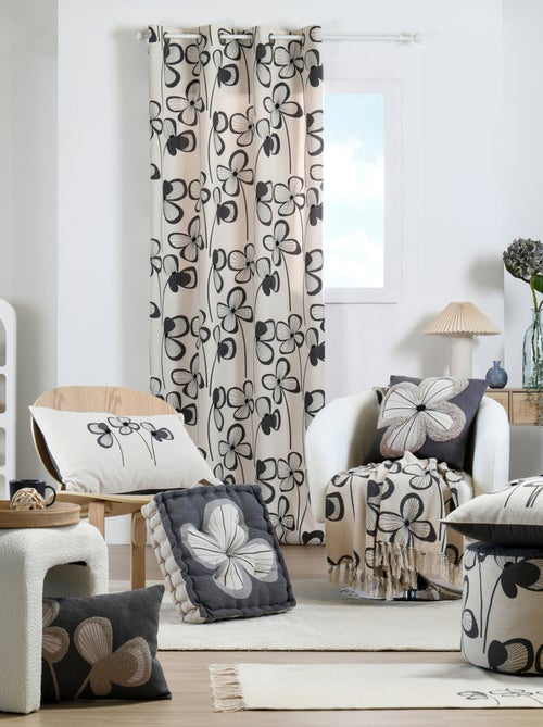 Rideau floral graphique moderne - Kiabi
