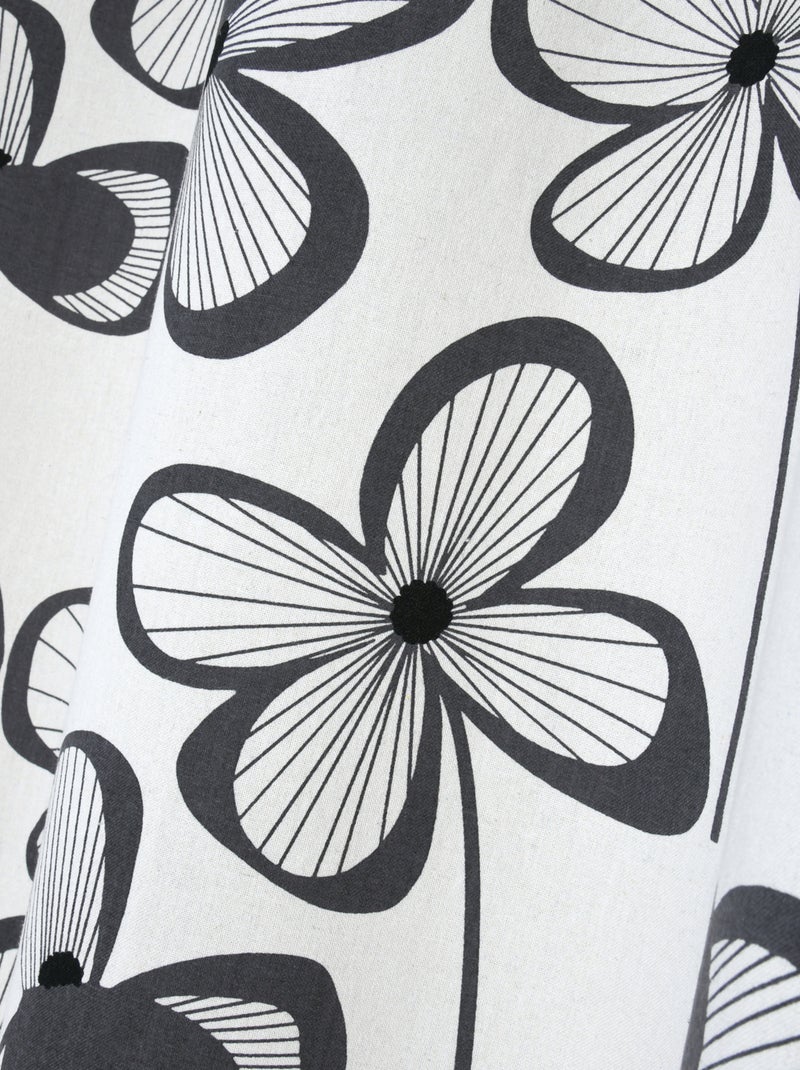 Rideau floral graphique moderne Bleu ardoise - Kiabi