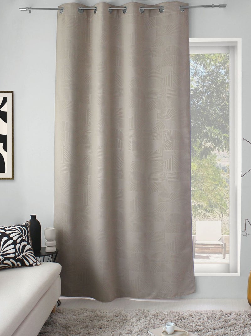 Rideau frappé occultant SIGNATURE Beige - Kiabi